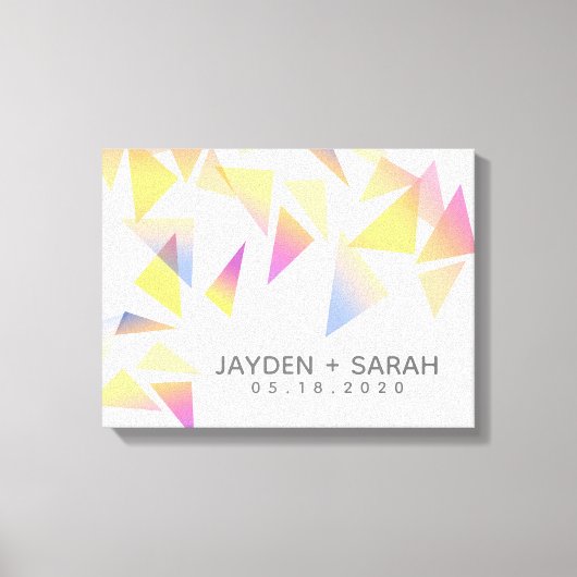 Pastel Multi-Colored Confetti White Wedding Canvas Afdruk (Voorkant)