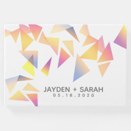 Pastel Multi-Colored Confetti White Wedding Gastenboek