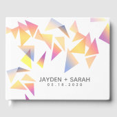 Pastel Multi-Colored Confetti White Wedding Gastenboek (Voorkant)