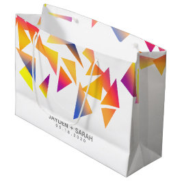 Pastel Multi-Colored Confetti White Wedding Groot Cadeauzakje