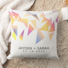 Pastel Multi-Colored Confetti White Wedding Kussen