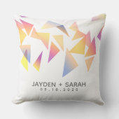 Pastel Multi-Colored Confetti White Wedding Kussen (Voorkant)