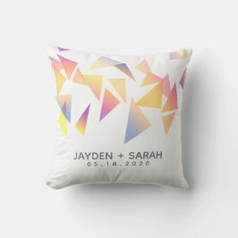 Pastel Multi-Colored Confetti White Wedding Kussen