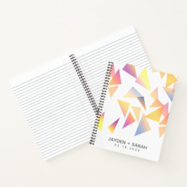 Pastel Multi-Colored Confetti White Wedding Notitieboek