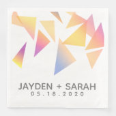 Pastel Multi-Colored Confetti White Wedding Servet (Voorkant)
