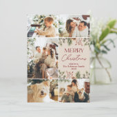 Pastel Multi Familie Foto Merry Christmas Kaart (Staand voorkant)