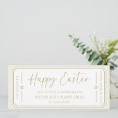 Pastel Multi Stripe Happy Easter Gift Voucher Kaar Kaart (Staand voorkant)