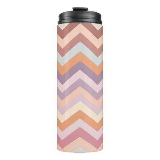 Pastel Multicolor Chevron Zigzag Boho Geometrisch Thermosbeker (Voorkant)