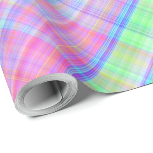 Pastel Multicolour Plaid Fabric Cadeaupapier (Rol Hoek)