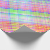 Pastel Multicolour Plaid Fabric Cadeaupapier (Hoek)