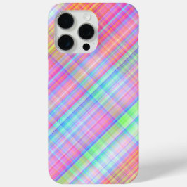 Pastel Multicolour Plaid Fabric iPhone 15 Pro Max Hoesje