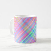 Pastel Multicolour Plaid Fabric Mok (Voorkant links)