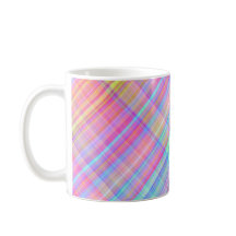 Pastel Multicolour Plaid Fabric Mok