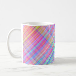 Pastel Multicolour Plaid Fabric Mok