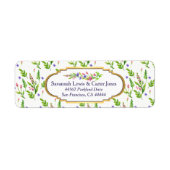 Pastel Multifloral & Goud Lijst retouradres Etiket (Voorkant)