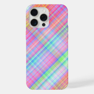 Pastel multikleurige ruitstof  iPhone 15 pro max case