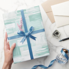 Pastel Munt Aqua Zachte Drift Wit Abstract patroon Cadeaupapier