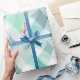 Pastel Munt Aqua Zachte Drift Witte Abstract patro Cadeaupapier