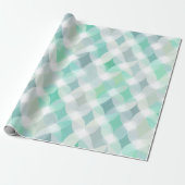 Pastel Munt Aqua Zachte Drift Witte Abstract patro Cadeaupapier (Uitgerold)
