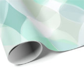 Pastel Munt Aqua Zachte Drift Witte Abstract patro Cadeaupapier (Rol Hoek)