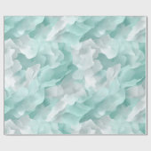 Pastel Munt Aqua Zachte Drift Witte Abstract patro Cadeaupapier (Vlak)