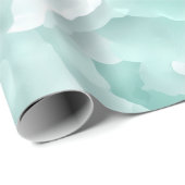 Pastel Munt Aqua Zachte Drift Witte Abstract patro Cadeaupapier (Rol Hoek)