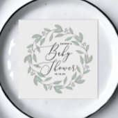 Pastel munt bloemendelicate script baby shower servet