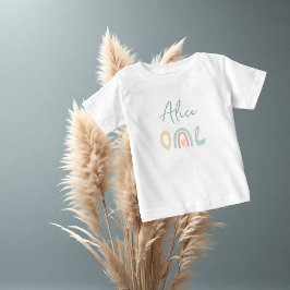 Pastel munt gele regenboog 1e verjaardag Bab