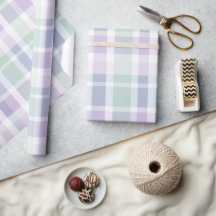 Pastel Munt Lavendel Zachte Raster Witte Schotse R