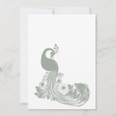 Pastel munt wit koninklijke pauw elegante bruiloft kaart (Achterkant)
