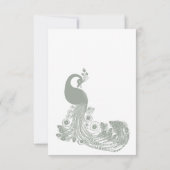 Pastel munt wit koninklijke pauw elegante RSVP Kaart (Achterkant)