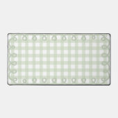 Pastel Muntgroene Geschulpte Gingham Golflijn Rand Bureaumat (Voorkant)