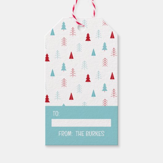 Pastel Muntgroene Kerstcadeaubijlage Cadeaulabel (Voorkant)