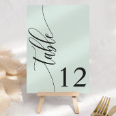 Pastel Muntgroene Moderne Kalligrafie Bruiloft Kaart