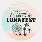 Pastel Music Festival Bedankt Ronde Sticker (Voorkant)