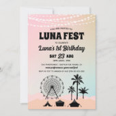 Pastel Music Festival Birthday Uitnodiging (Voorkant)