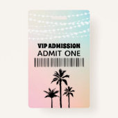 Pastel Music Festival Birthday Uitnodiging Lanyard Badge (Achterkant)