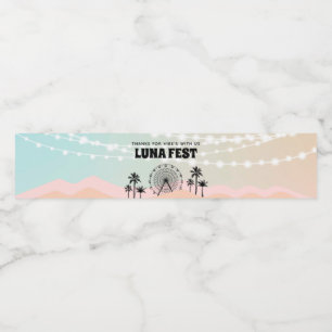 Pastel Music Festival Birthday Waterfles Etiket