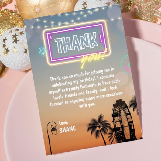 Pastel Music Festival Concert Boho Verjaardag Bedankkaart