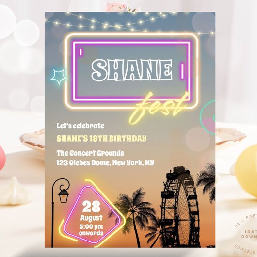 Pastel Music Festival Concert Boho Verjaardag Kaart