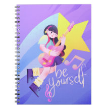 Pastel Music-Theme Hoesje met Star & Schattige Gir