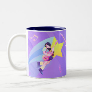 Pastel Music-Theme Mok met Star & Schattige Girl