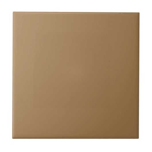 Pastel Mustard Brown Solid Color Tile Tegeltje (Voorkant)
