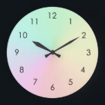 Pastel Muted Gradient Ombre Rainbow Grote Klok<br><div class="desc">Prachtige digitale waterverf roze paarse perzikgeel gemuteerd gradiëntformaat. Eenvoudig,  kalm,  relaxen en glam,  boho,  chic modern yoga mat. Verloopgeschenk. Gepersonaliseerde Gradiëntgeschenken. Het gepersonaliseerde Ontwerp van de de giften van de Gradiënt is beschikbaar op verschillende yoga producten,  zie in het collectie.</div>