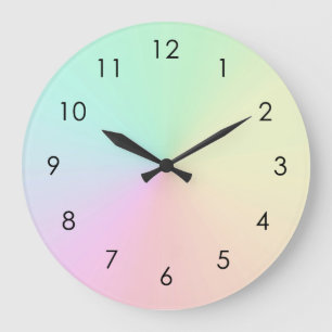 Pastel Muted Gradient Ombre Rainbow Grote Klok