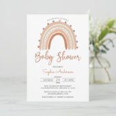 Pastel Muted Tones Boho Rainbow Baby shower Invita Kaart (Staand voorkant)