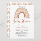 Pastel Muted Tones Boho Rainbow Baby shower Invita Kaart (Voorkant / Achterkant)