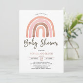 Pastel Muted Tones Boho Rainbow Baby shower Kaart (Staand voorkant)