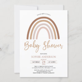 Pastel Muted Tones Boho Rainbow Baby shower Kaart