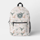 Pastel Mystieke Walvissen Monogram Bedrukte Rugzak (Voorkant)